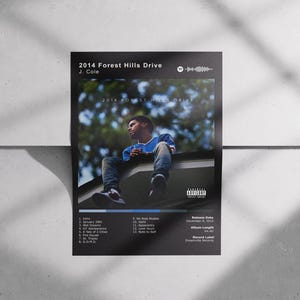 J. Cole - 2014 Forest Hills Drive Digital Dark Album Cover Poster | Musik Dekor Poster | Hip Hop - Rap Print | Herunterladbare Wandkunst Druck