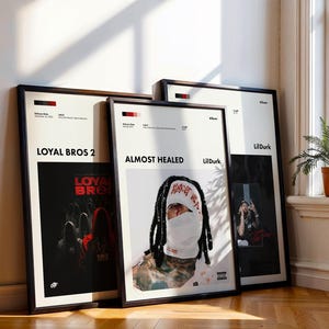 Lil Durk Album Poster Set Digital Print - Almost Healed, Loyal Bros 2, The Voice - Modern Rap Wall Art for Fans of Hip Hop Albums