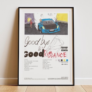 Póster digital de la portada del álbum "Goodbye & Good Riddance" de Juice WRLD / Póster con lista de canciones / Póster de rap para regalo / Póster de hip hop / Póster de Juice WRLD