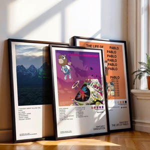 Kanye West - 3 Album Cover Digital Poster Package - Graduation Poster - Hyperbeast Gift Music Poster - Hip Hop - Kanye West Tracklist Rap