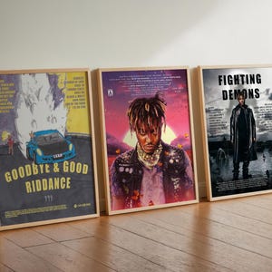 Juice WRLD - Paquet de 3 pochettes d&#39;albums numériques - Cadeau rap pour lui - Poster de musique cadeau Hyperbeast - Hip Hop - Cadeau poster Juice Wrld