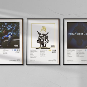 J. Cole - 3 Album Cover Digital Poster Package - 2014 Forest Hills Drive - J. Cole Poster - Rap Tracklist-Poster - J. Cole Wallpaper Print
