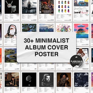 30 minimalistische Rap, Hip-Hop-Album-Poster - Ästhetisches Wandkunst-Set mit kultigen Album-Covers für Musikliebhaber, Album Cover Print Geschenk