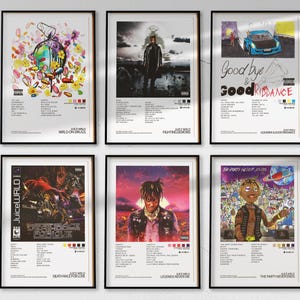 Juice WRLD - Bundle Set of 6 Posters | Juice Wrld 999 | Album Cover Posters | Hip Hop Wall Art | Lucid Dreams | Legends Never Die Album