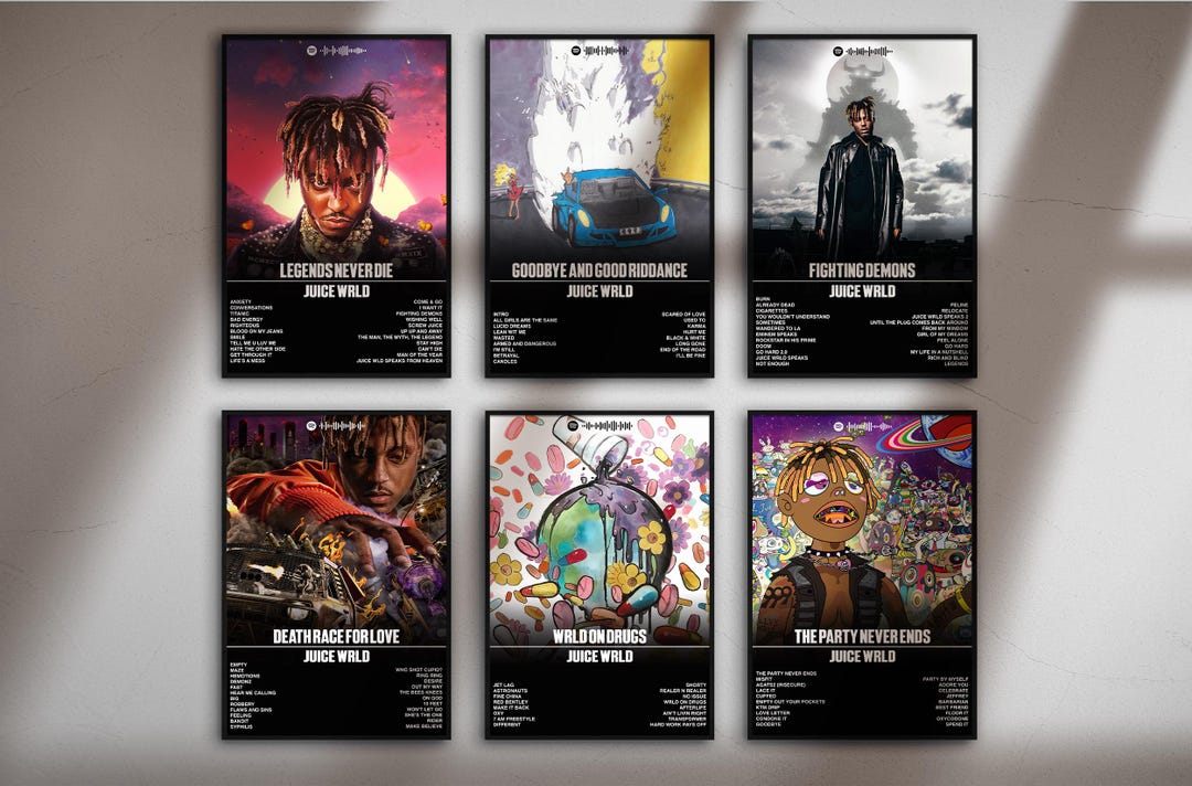 Juice WRLD Album Cover Poster Bundle – Rap Music Art - Digital