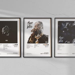 Pop Smoke - 3 Album Cover Digital Poster Package - Meet The Woo - Hyperbeast Gift Music Poster - Hip Hop - Pop Smoke Tracklist Rap Art