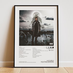 Juice WRLD - Fighting Demons Album Cover Digital Poster | Tracklist-Poster | Rap Music Poster Gift | Hip Hop | Juice Wrld Poster Gift