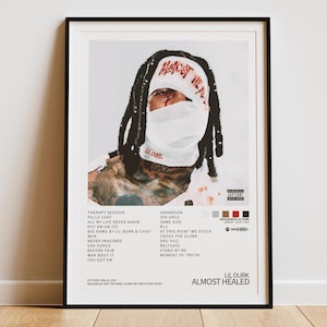 Póster digital de la portada del álbum Almost Healed de Lil Durk / Canción All My Life / Póster de regalo minimalista / Hip Hop - Rap / Never Again / Abrigo Pelle