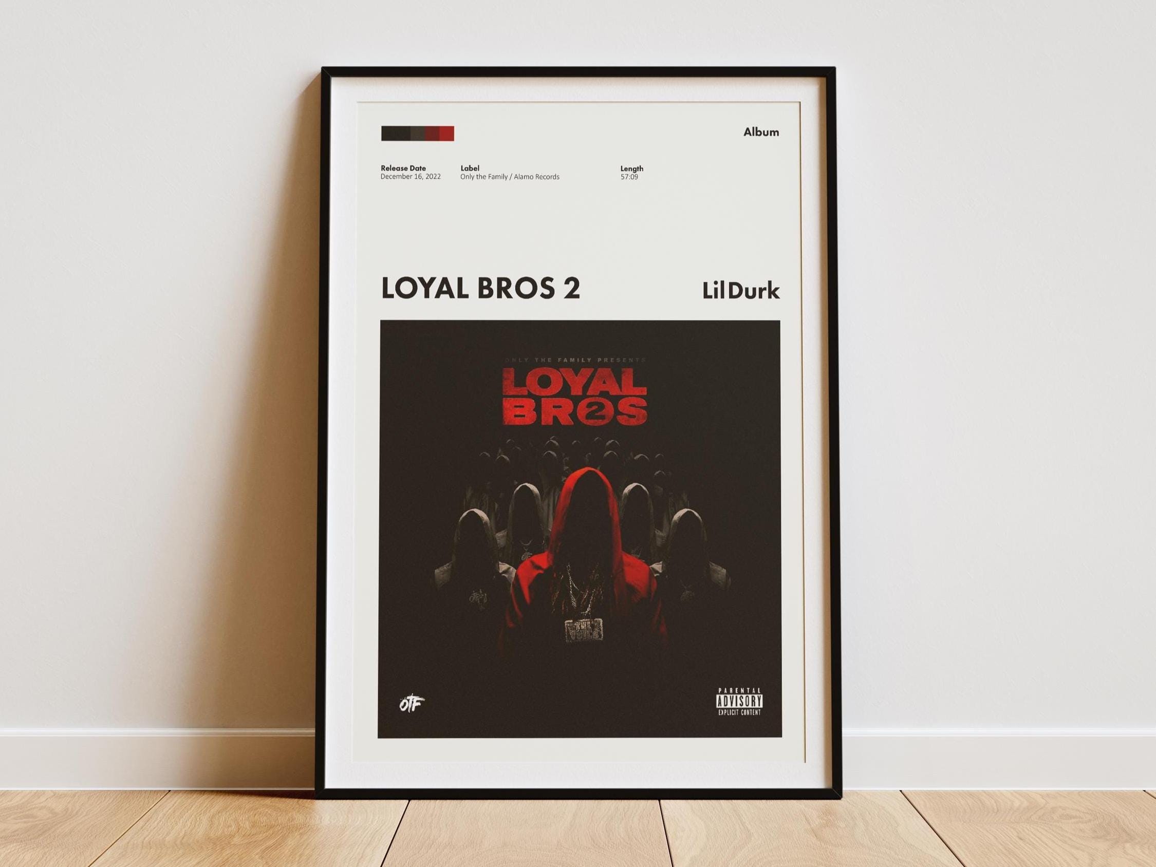 Discover Lil Durk Loyal Bros 2 Poster Print - Album Cover Wall Art - Hip Hop Music Poster - Home Decor