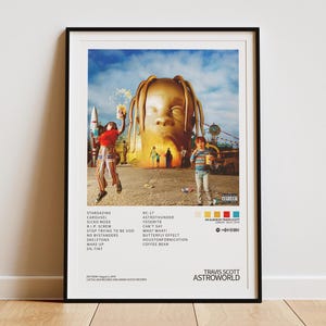 Travis Scott Astroworld Poster – Digital Album Cover Wall Art – Printable Rap Decor – Hip Hop Aesthetic Music Print – Gift for Him and Her