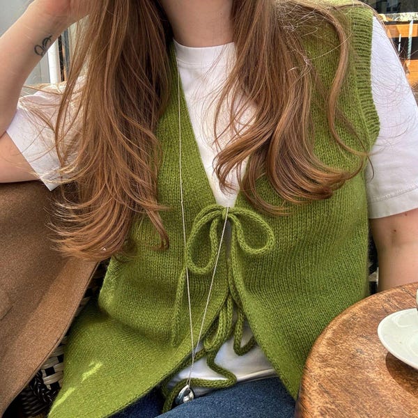 Solene Vest Knitting Pattern: Sleeveless Top-Down Design (PDF Pattern)