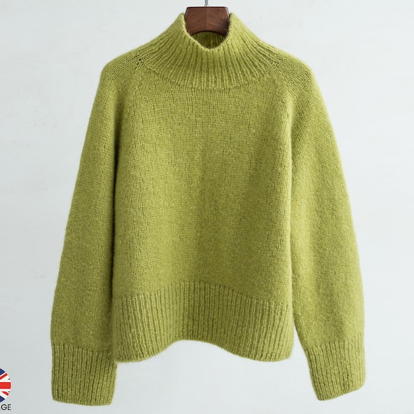 Marvin Sweater Knitting Pattern: top-down, oversized, basic raglan women's pattern. Sweater knit tutorial with aran weight.