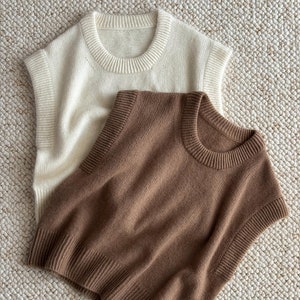 Bruno Vest Pattern: Soft, Basic Sleeveless Sweater with Rounded Neck, Knit Blueprint for Intermediate Knitters.