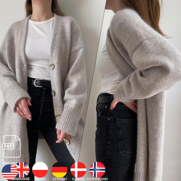 Ralph Cardigan Knitting Pattern | Women's Cardigan Tutorial | Knitting cardi pattern | Top Down Cardigan Pattern | Oversize Cardigan Pattern