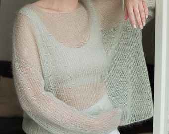 Knitting Pattern Thin Jumper | Oversized Fit Mohair Knitting Knitting Pattern Thin Jumper | Oversized Fit Mohair Knitting