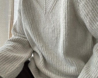 Chantal Sweater V-neck Knitting Pattern: Feminine and Elegant