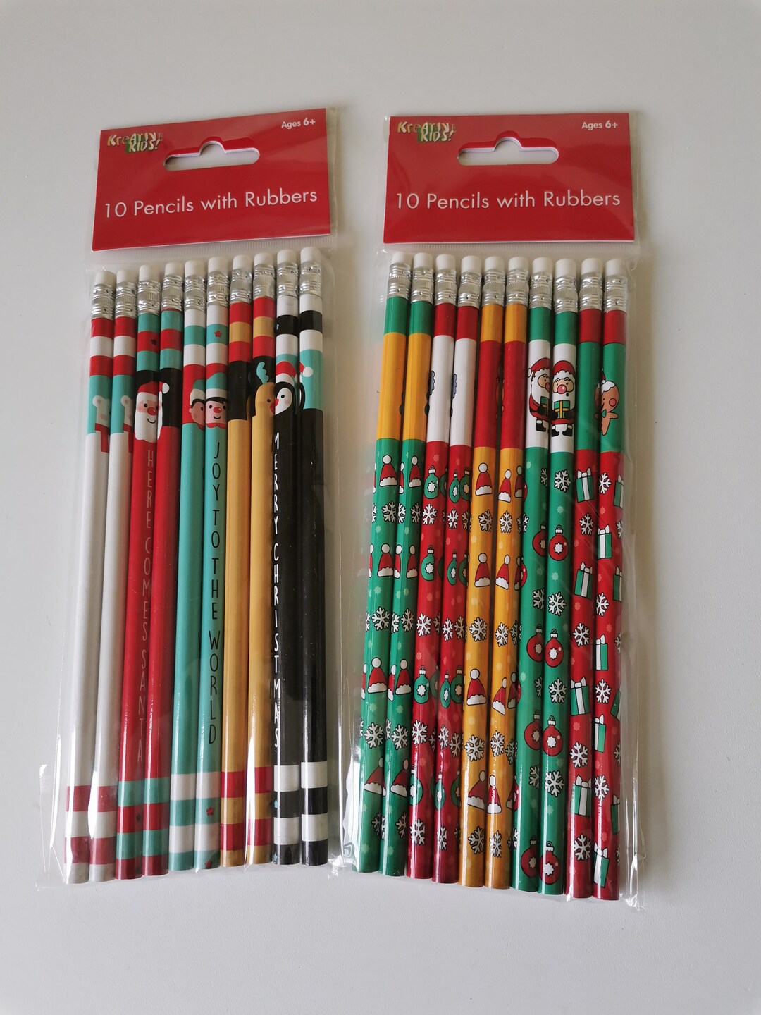Pack of 10 Christmas Pencils Party Bag Fillers Etsy UK