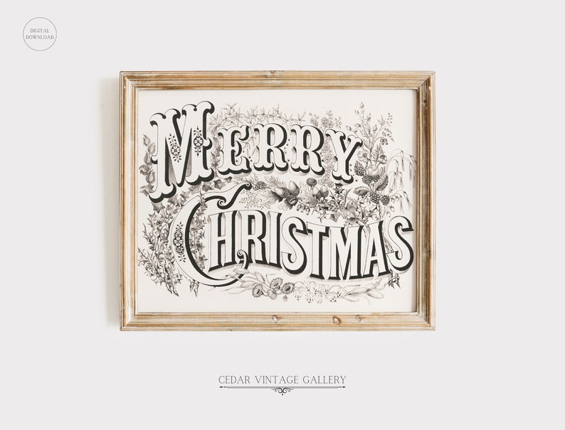 Vintage Merry Christmas Sign, Vintage Christmas Decor Indoor, Rustic ...