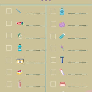 Self explanatory travel checklist for boys for summer