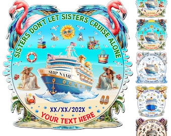 Imán personalizado para la puerta del crucero de hermanas 2026 / Imán personalizado para camarote de mejores amigas / Decoración para camarote de chicas