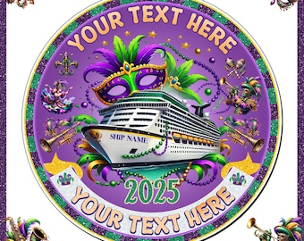 Personalized Mardi Gras Cruise Door Magnet 2025, Cruise Cabin  Decorations Magnetic