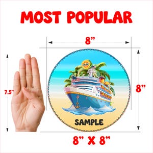 Imán grande personalizado para puerta de crucero, regalos personalizados con nombre y año de crucero, imanes para viajes familiares en crucero, imanes para barcos, letreros para puertas, tripulación imagen 4