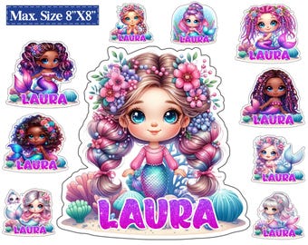 Imán personalizado para puerta de crucero de sirena, imanes de princesas del océano de fantasía, regalo de crucero para ella, decoración de camarote de viaje de chicas con nombre personalizado