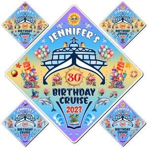 Personalized Happy Birthday Cruise Door Magnet: Custom Birthday Cabin Decor