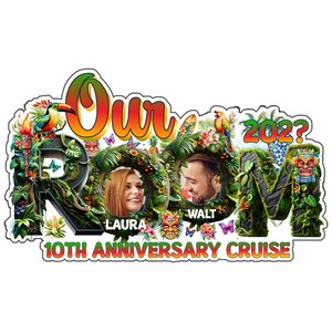 Personalized Hawaiian Cruise Door Magnet: Anniversary Stateroom Decor