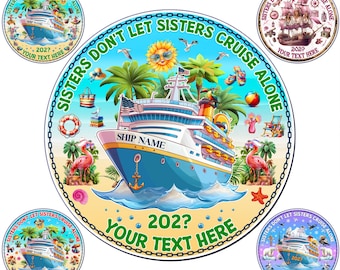 Personalized Sisters Cruise Door Magnet 2025 – Custom Besties Cabin, Girls Stateroom Decoration