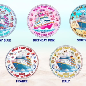 Imán grande personalizado para puerta de crucero, regalos personalizados con nombre y año de crucero, imanes para viajes familiares en crucero, imanes para barcos, letreros para puertas, tripulación imagen 7
