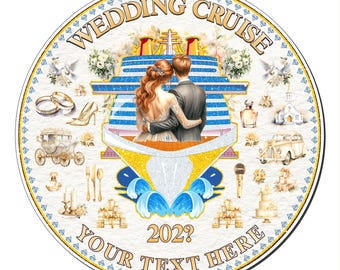 Imán personalizado para puerta de crucero de bodas: Decoración de camarote "Just Married"