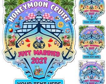 Imán personalizado para crucero de luna de miel / Decoración para puerta de camarote de recién casados