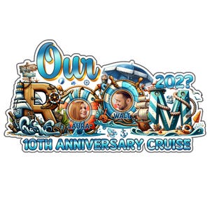 Personalized Anniversary Cruise Door Magnet: Caribbean Stateroom Decor