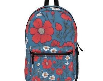 Blue Floral Backpack, Girl display picture 1