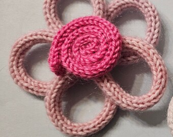 Crochet wire flower • french knit wire flower • custom centre • gift • homemade •handcrafted • home decor • wall art