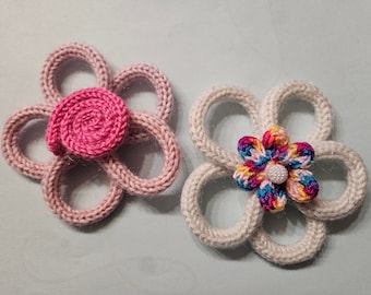 Crochet wire flower • french knit wire flower • custom colours • gift • homemade •handcrafted • home decor • wall art