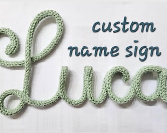 Custom Name Crochet Wire Sign – Nursery Wall Decor