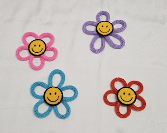 Crochet Smiley Flower custom, Nursery Decor, Baby Shower Gift,  Handcrafted, Gift, Kids, Homemade