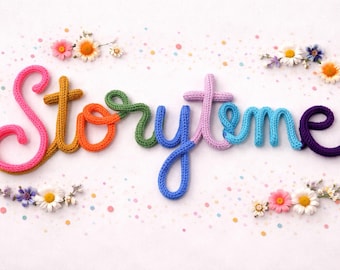 Storytime custom crochet Sign, Nursery Decor, Baby Shower Gift,  Handcrafted, Gift, Kids, Homemade