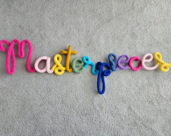 Masterpieces custom crochet Sign, Decor, Baby Shower Gift,  Handcrafted, Gift, Kids, Homemade