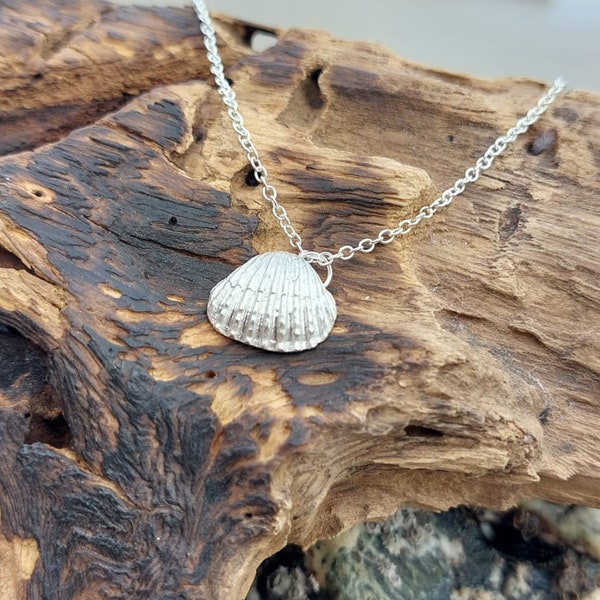 Seashell fine silver pendant - Handmade in Cornwall