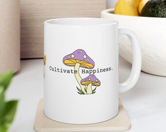 Mushroom Mug, Fall Mushroom Decor, Cute Mushroom Coffee Mug, Mushroom Mug Gift Idea, Cute Mushroom Ceramic Mug, Mushroom Decor