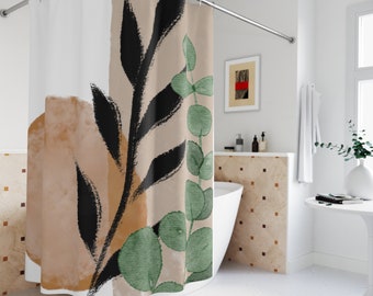 Abstract Art Boho Shower Curtain, Cute Shower Curtain,  Retro Shower Curtain, Shower Curtain, Boho Decor for Bathroom