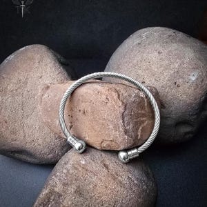 Unisex Twisted Rope Cuff Bracelet: German Silver Torque Bangle