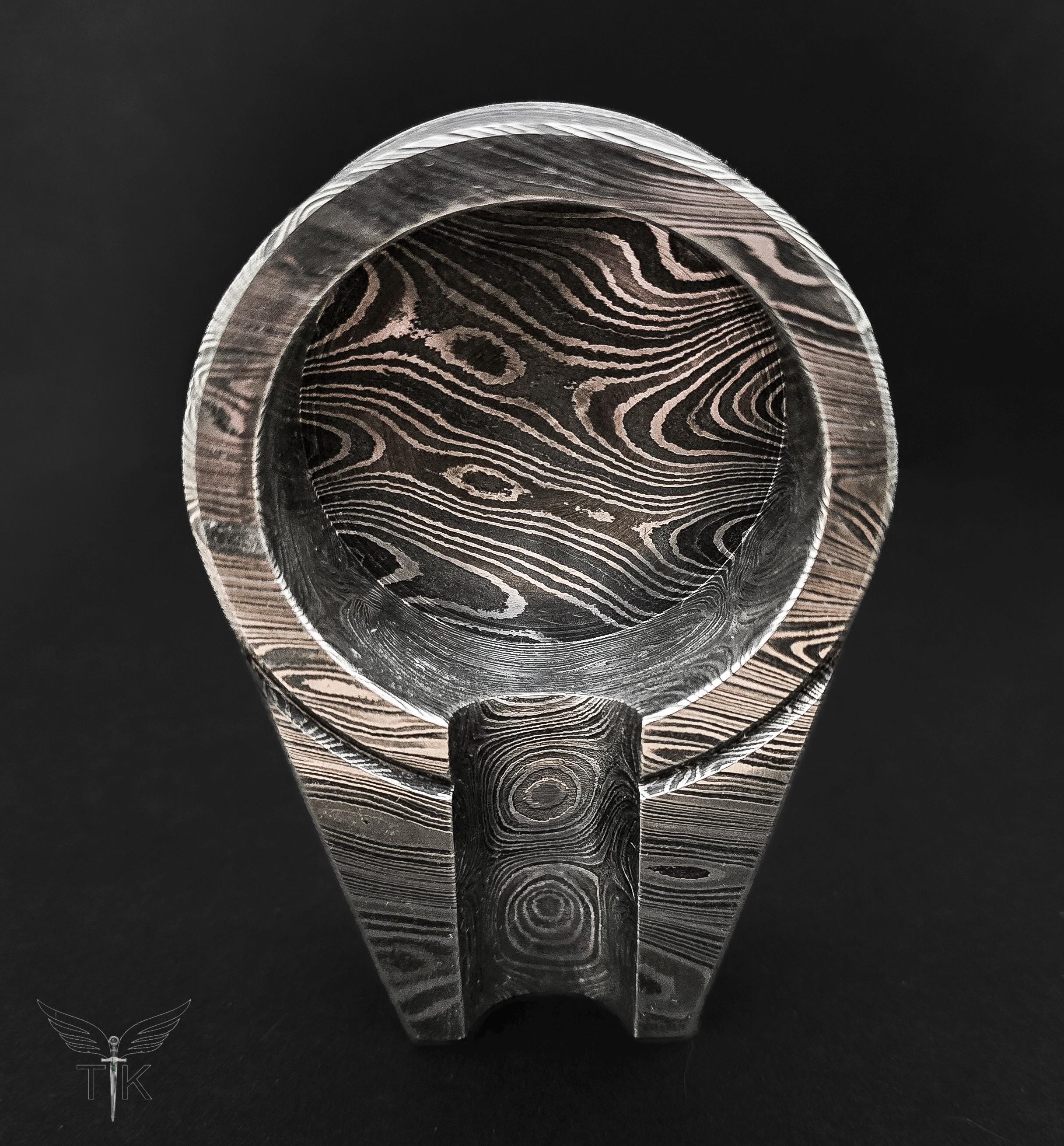 Prime Damascus Steel Pipe & Ashtray Set | Cigar or Pipe Holder Stand ...