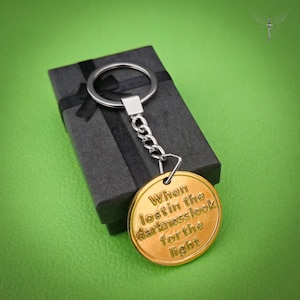 Large Brass Pendant Keyring | inspired by The Last of Us | When Lost in the Darkness, Look For the Light | TLOU Charm | Fully Handmade