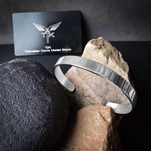 Men&#39;s Stainless Steel Cuff Bracelet, Matte & Polished Finish, Perfect for 15 - 17cm Wrist