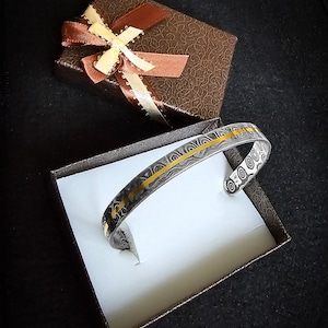Prime Damascus Steel Deep Patterns Unisex Bracelet | Handmade Cuff Bracelet | Adjustable Steel Wrist Band |Men Women Bracelet Jewellery Box