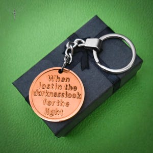 Large Copper Pendant Keyring | inspired by The Last of Us | When Lost in the Darkness, Look For the Light | TLOU Charm | Fully Handmade